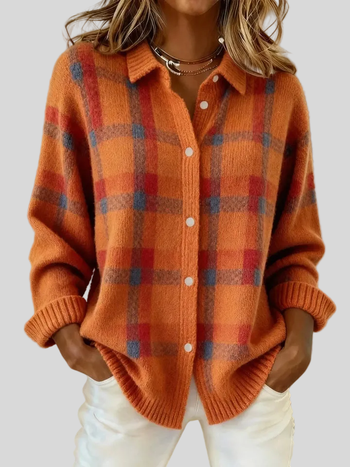 Francesca™ | Retro Cheque Sweater