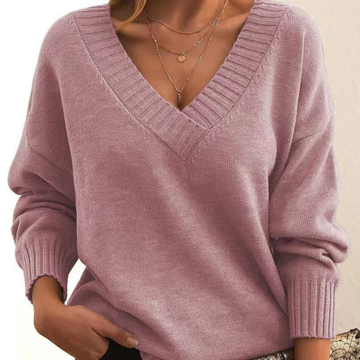Elle | Elegant V-Neck Sweater